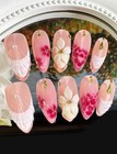 10pcs set Handmade Delicate French Floral Nail Art Nails