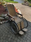 Vtg Hospital Wooden Wheelchair Morgue Cemetery Haunted Movie Horror Oddities