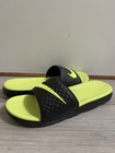 Nike Benassi Solarsoft Slides Sandals Black Volt Yellow 705474-070 Men s Size 11