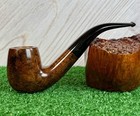 George H  ber Lg Bent Billiard Vtg Pipe  Excellent Shape  Swan Neck 9mm   Sock