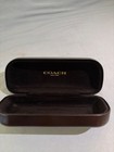 Coach Eyeglasses Case Women Os Black Hard Shell Logo Embossed