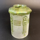 Art Nouveau Deco Painted Frosted Green Sconce Glass Lamp Shade Handel   flaw 