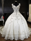 Luxury Wedding Dresses Beading Sequin Sleeveless Lace Applique Bridal Gowns