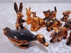 Db2xuu - 15 Piece Copper Miniature Pack Animal Figure Design - Vintage