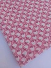 Vintage Feedsack Fabric Opened 37 5x43 Pink With White Tulip Flowers 