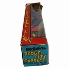 Vintage Marx Dodge City Express Zig Zag Train Wind Up Lithographed Tin In Box