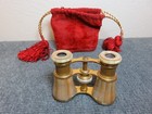 Lemaire F Paris Antique Mother Of Pearl   Brass Opera Glasses With Velvet Holder