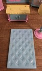 Vtg 8pc Pink Blue Toy Dollhouse Kitchen Fridge Sink Oven Lamp Tv Closet Vguc 