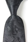 Classic Paisley Solid Black Jacquard Silk Men s Tie Necktie Hanky Cufflink Set
