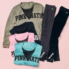  New Victoria s Secret Pink Nation Campus Mesh Sweatshirt Legging Set Rare Gift