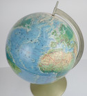 Rand Mcnally World Portrait Globe 60 s 70 s Vintage Raised Topography 12 d
