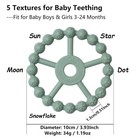 3 Pack Ring Teether Baby Infant Toys  Silicone Teething Brown Green Blue 