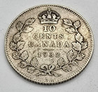 1932 Canada Canadian Dime 10 Cent 80  Silver Km 23a George V Type Coin Free Ship