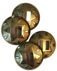 4 Pack 1  Vintage Western Saddle Gold Star Round Slotted Conchos Made In England