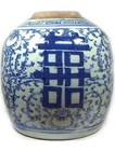 Antique Porcelain Blue   White    ming Style    Vase Huge 19thc China Hand Painted 