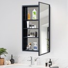 Black Bathroom Medicine Cabinet With Mirror Squared Rectangle Metal Frame Rec   