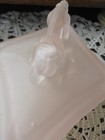 Antique Vintage Basset Hound Pink Satin Glass Powder Jar Art Deco Depression 30s
