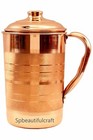 Pure Copper Water Jug Drinking Storage Pitcher Tumbler Ayurveda Benefits 1500 Ml