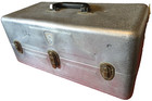 Vintage Aluminum Tackle Box My Buddy Large 4 Tray 17  X 8  X 7 5  Brass Hardware