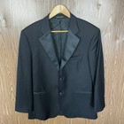 Gianni Manzoni 2 Piece Tuxedo Suit Mens 40r 36x29 Black Solid Wool Double Vented