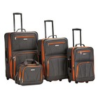 Expandable 4-piece Softside Luggage Set - Charcoal  Lightweight Travel Suitcase