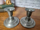 Two Vintage Traditional Pewter Candlesticks Candle Holders Weighted   27815