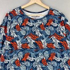 Hang Ten Top Uv Protection Upf 50  Rash Guard Women Xxl Blue Floral Sun Shirt