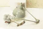 Vtg Antique Industrial Machine Bench Adjustable Arm Work Light Lamp Steampunk