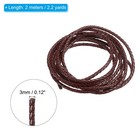 3mm Round Braided Leather Cord For Crafts Jewelry Making  Brown 2 2yards 