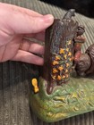 19th Century Reproduction Cast Iron  butting Buffalo  Mechanical Coin Bank