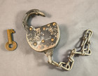 Vintage 1937 F-s Hdw Co Padlock With Chain And Brass Key - Working