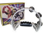 Quality Half Moon Cutaway Tambourine-white Double Row Jingles-crisp Bright Sound