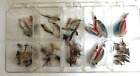 Vintage Assortment Of 48 Fly Tying Fishing Dry Flies In Box For Trout Or Panfish