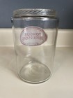 As Aloe Co Glass Medical Apothecary Jar Canister 8 In No Lid  Vtg