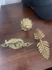 Set Of 3 Vintage French Ormolu Mounts Solid Brass - Louis Xv Furniture Hardware