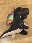 Ty Beanie Boo Babies Black Dragon Anora Plush 6  Stuffed Toy Rainbow Color Wings
