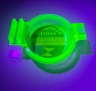 Vintage Green Uranium Good Year Tires Ashtray Insert W  Match Book Holder