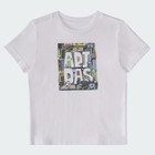 Adidas Kids Two-piece Short Sleeve Graphic Cotton Tee And 3-stripes Shorts Set