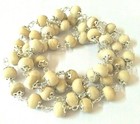 Tulsi Beads Mala In Silver Self Design Caps