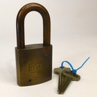 Texaco  hexagon Logo  Brass Vintage Best Padlock W 2 Keys  1 5  Shackle  b 