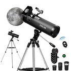 Astronomical Reflector Telescope 114 Az Mount With Steel Tripod For Adults Gift