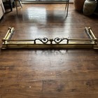 Antique Brass Fireplace Fender Ornate Art Nouveau 4ft