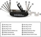 16 In 1 Bike Repair Tool Kit Portable Folding Bicycle Multitool Hex Key Wrench