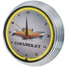 Chevrolet Bowtie Neon Clock Sign Chevy Shop Garage Wall Lamp Light Ss Nova 