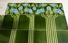 21 Piece Set England Antique Art Noveau Majolica Tile C1900 Fire Place 6 x6 
