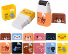 6-pack Animal Theme Pencil Erasers With Cleanup Roller   Shaving Case   Cute Cla