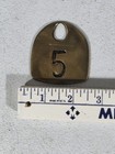 Vtg Cattle Tag Cow Solid Brass Franklin Serum Co  Double Sided Number   5