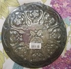 Vintage Green   Silver Fused Glass Christmas  Set Of 4 Plates