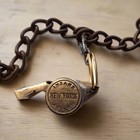 New York Insane Asylum Guard Cell Key  Tag   Brass Whistle
