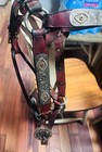 Kathy   s Leather Show Halter Silver With Red Stones